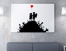 Wallity Banksy WY140 Lienzo Decorativo Enmarcado 50 x 70 cm